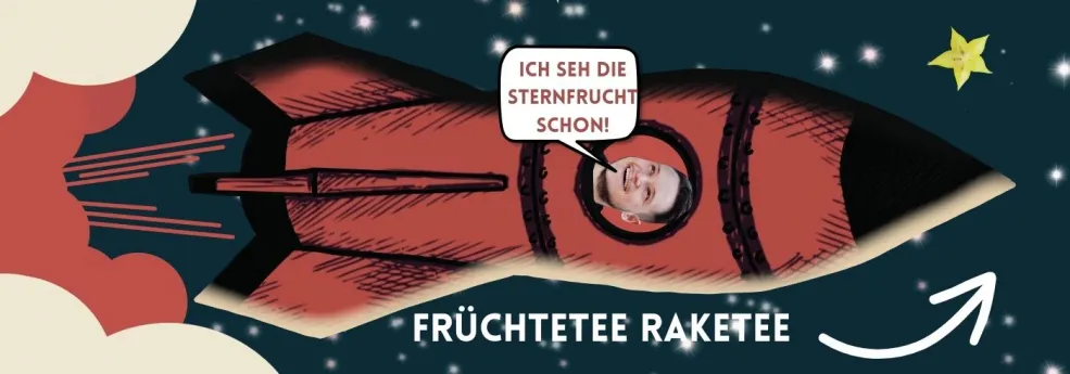Früchtetee, Rakete, Raketee, Sternfrucht, Kiwi, Tee, Stern, Weltraum, Kosmonaut, Astronaut, Eisenach